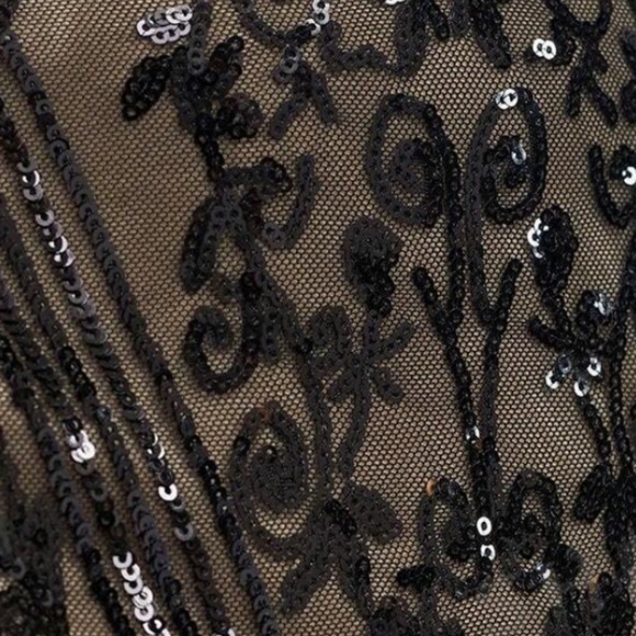 Luxe Sequin Velvet Mermaid Hem Formal Evening Party Wedding Dress - Picture 6 of 8